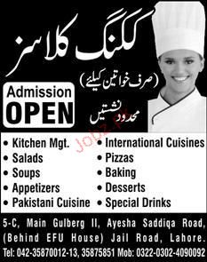 Admission Open in Cooking Classes 2024 Private admissions Diploma Other