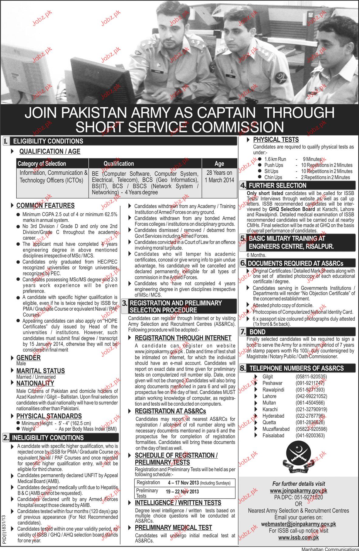 Recruitment as Captains in Pakistan Army 2024 Job Advertisement Pakistan