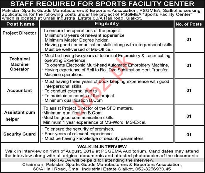 Sports Goods Manufacturer & Exporters Association Jobs 2019 2023 Job