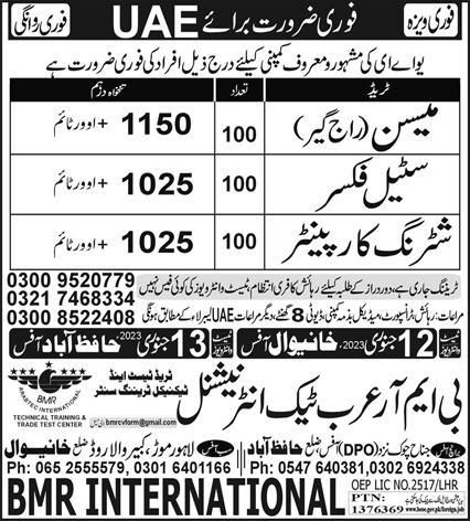 Construction Staff Jobs 2023 in UAE