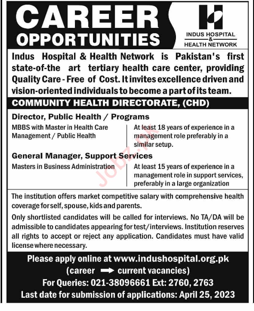 Indus Hospital & Health Network Karachi Jobs 2023 2024 Job