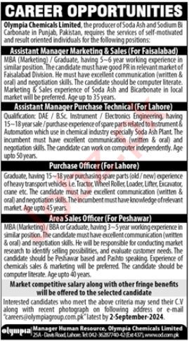  Olympia Chemicals Limited Jobs 2024 2025 Job Advertisement Pakistan 