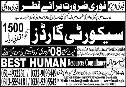 Security Guards Jobs Open in Qatar 2025 2025 Job Advertisement Pakistan