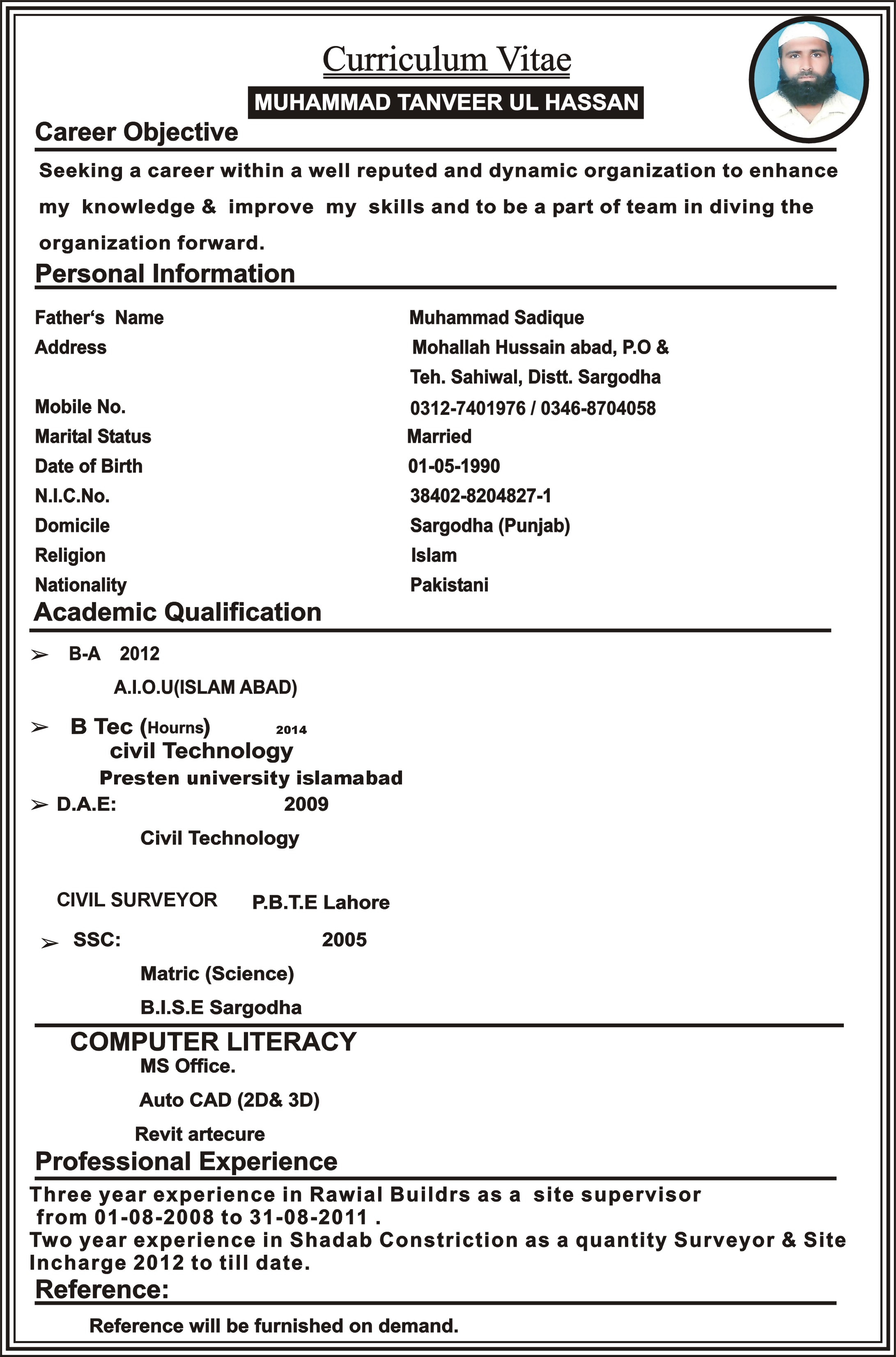 Muhammad Tanveer AutoCAD