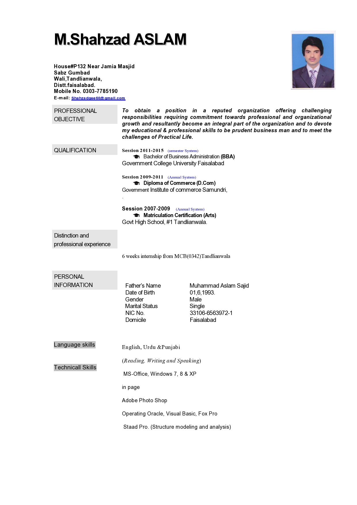 Muhammad Shahzad Profile Muhammad Shahzad Profile