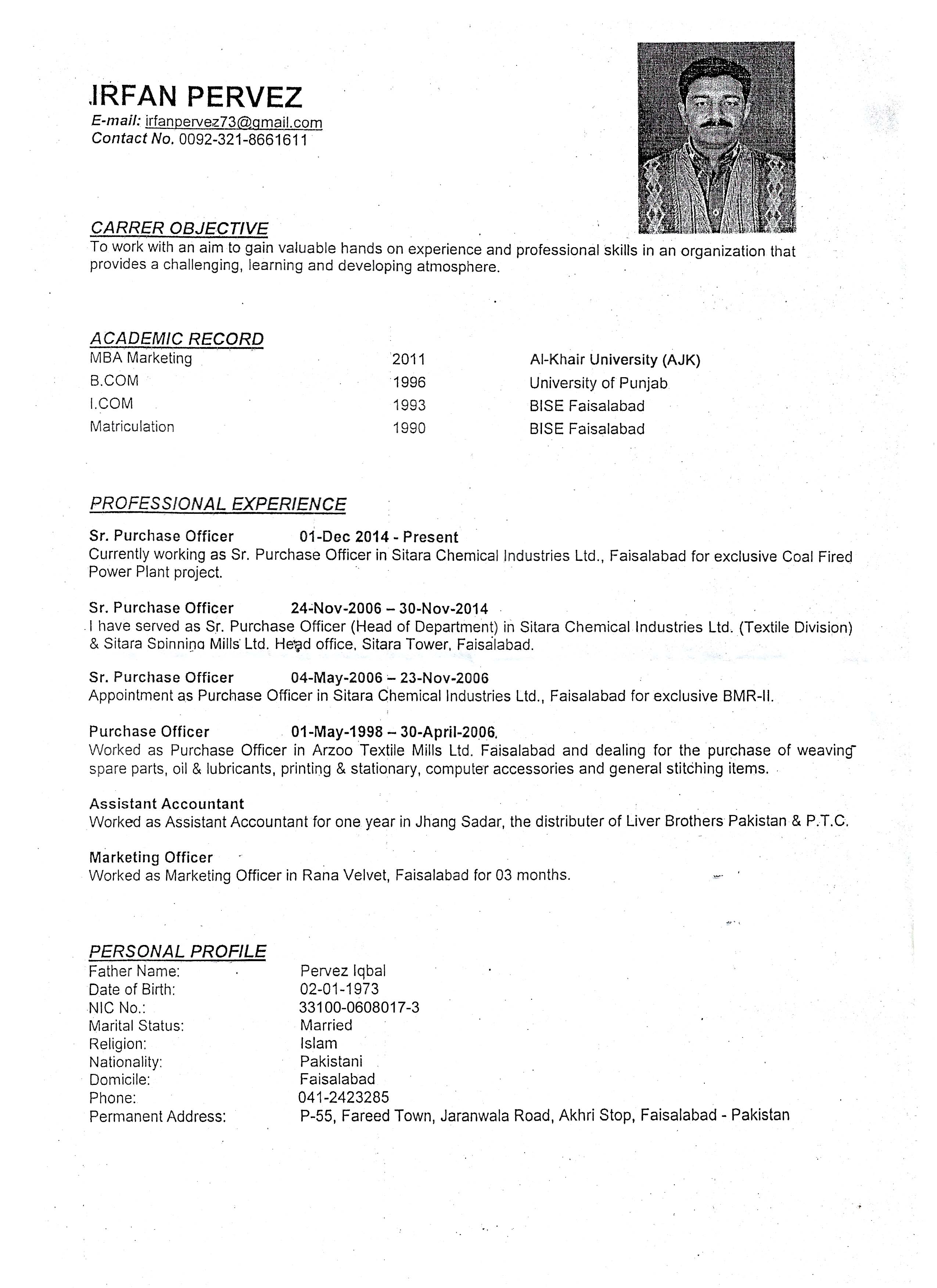 Irfan Pervez Supplier Sourcing