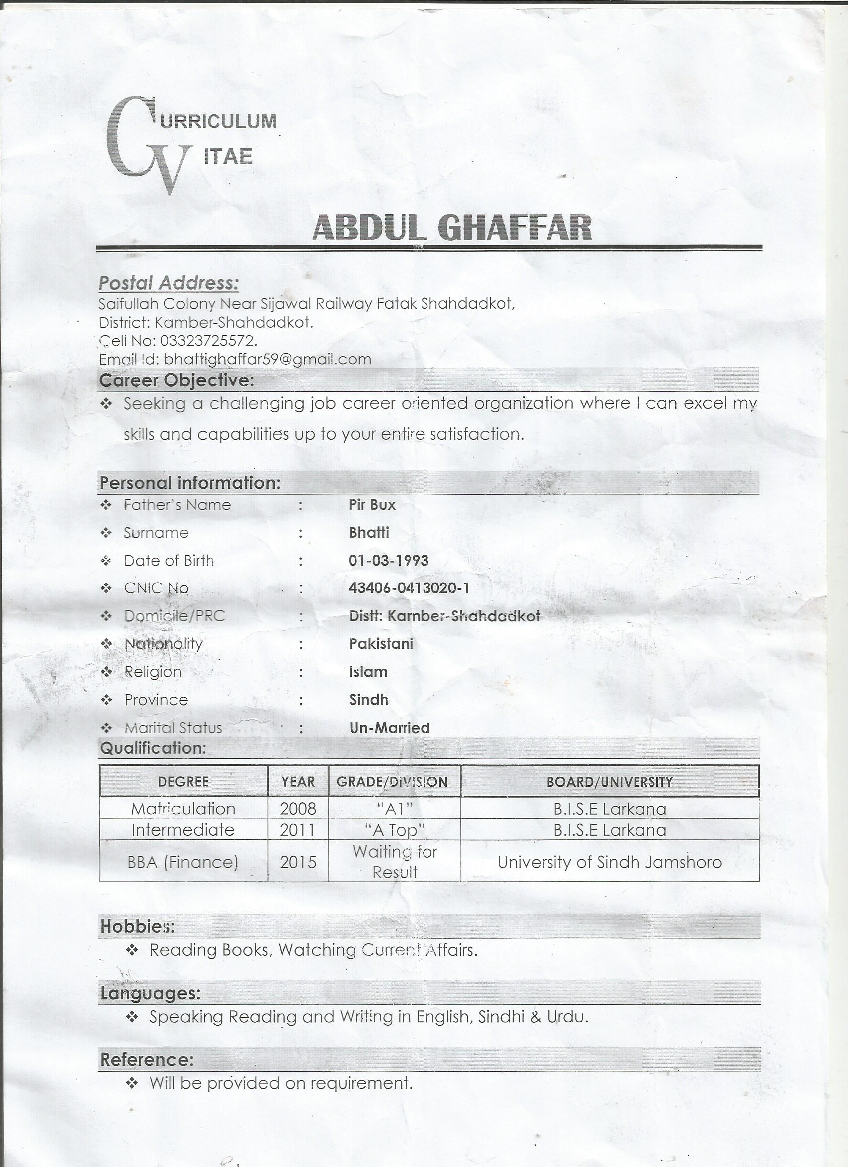 Abdul Ghaffar Bhatti Marketing