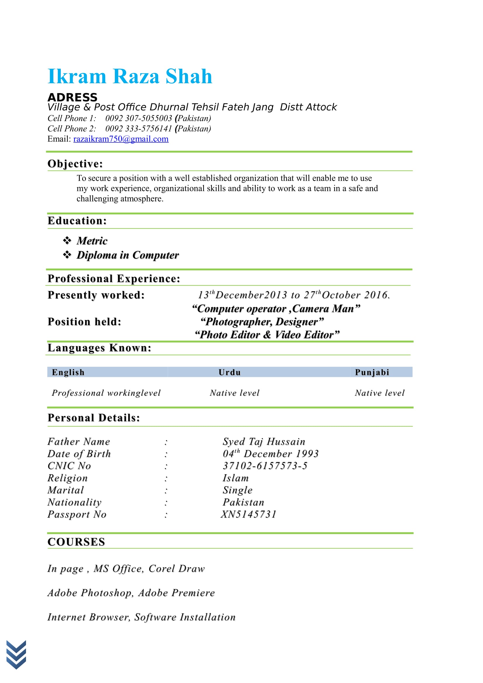 Ikram Raza Shah Photo Editing