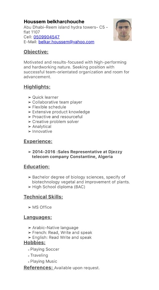 Houssem Belkar Profile