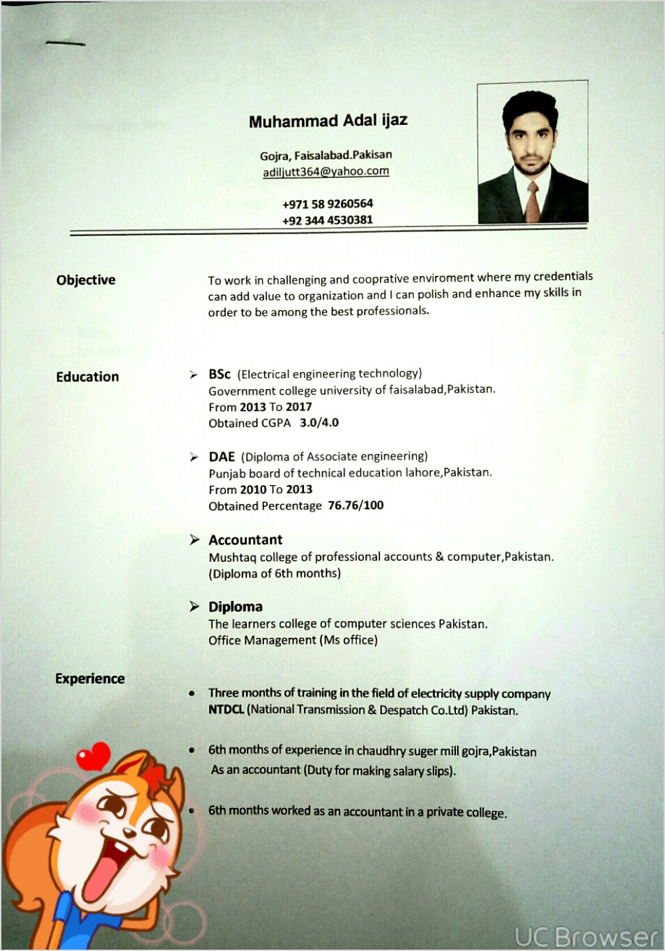 Muhammad Adal Ijaz Technical Support, Engineering, Electrical Engineering