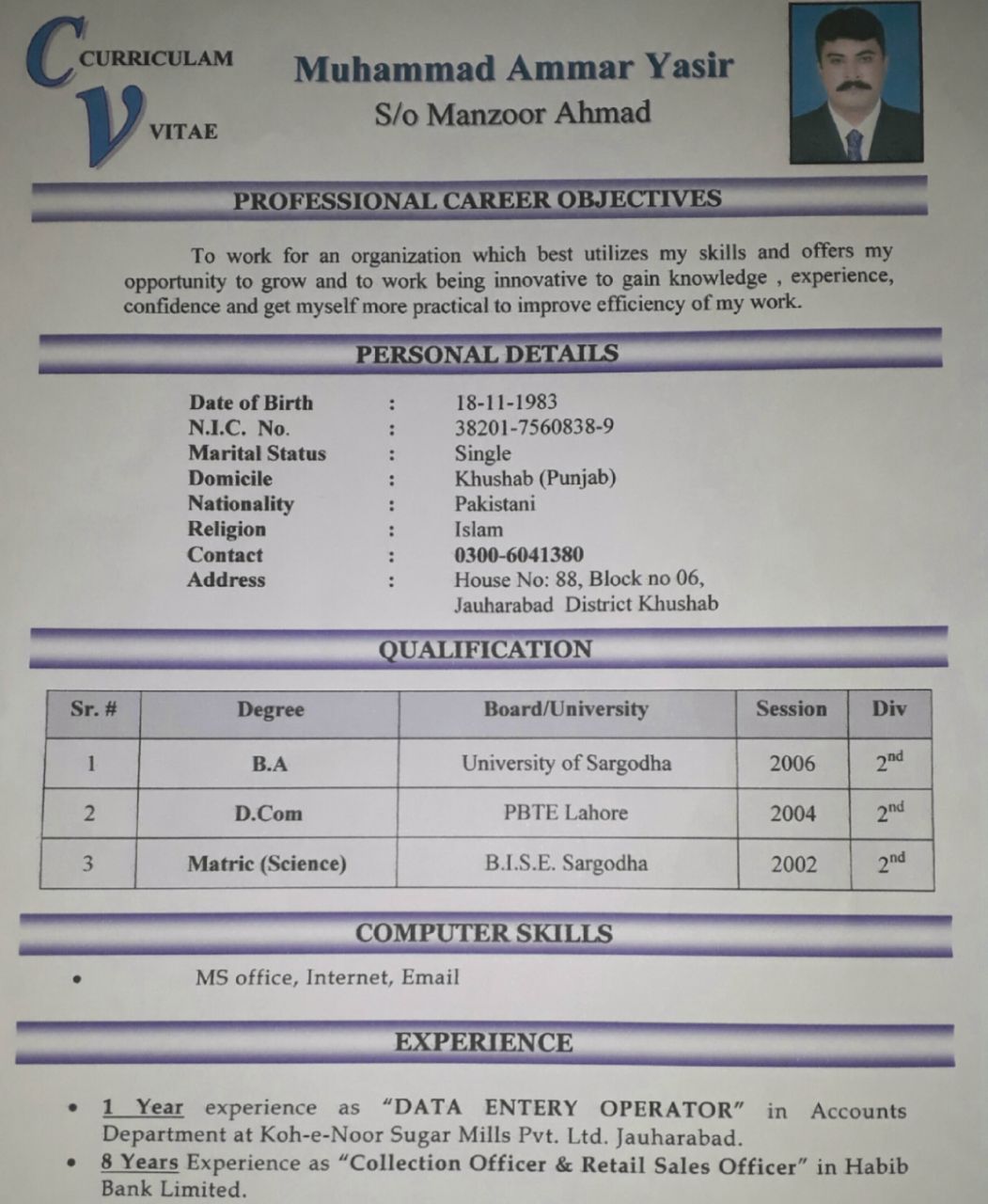 Muhammad Ammar Yasir Profile