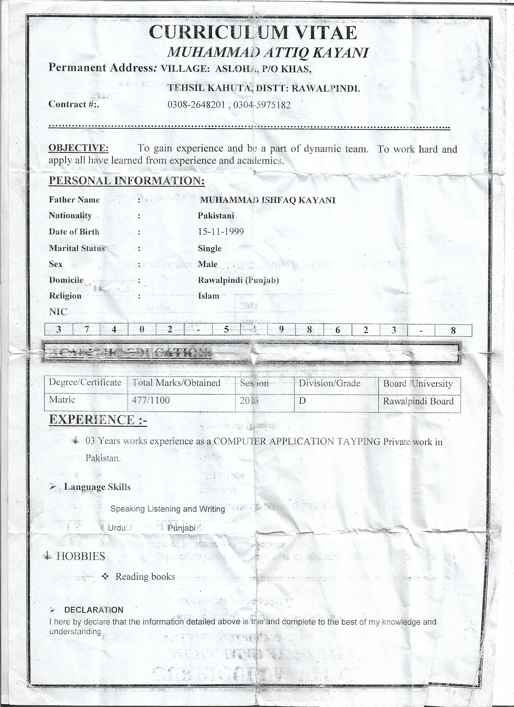 Muhammad Attiq Kayani Copywriting