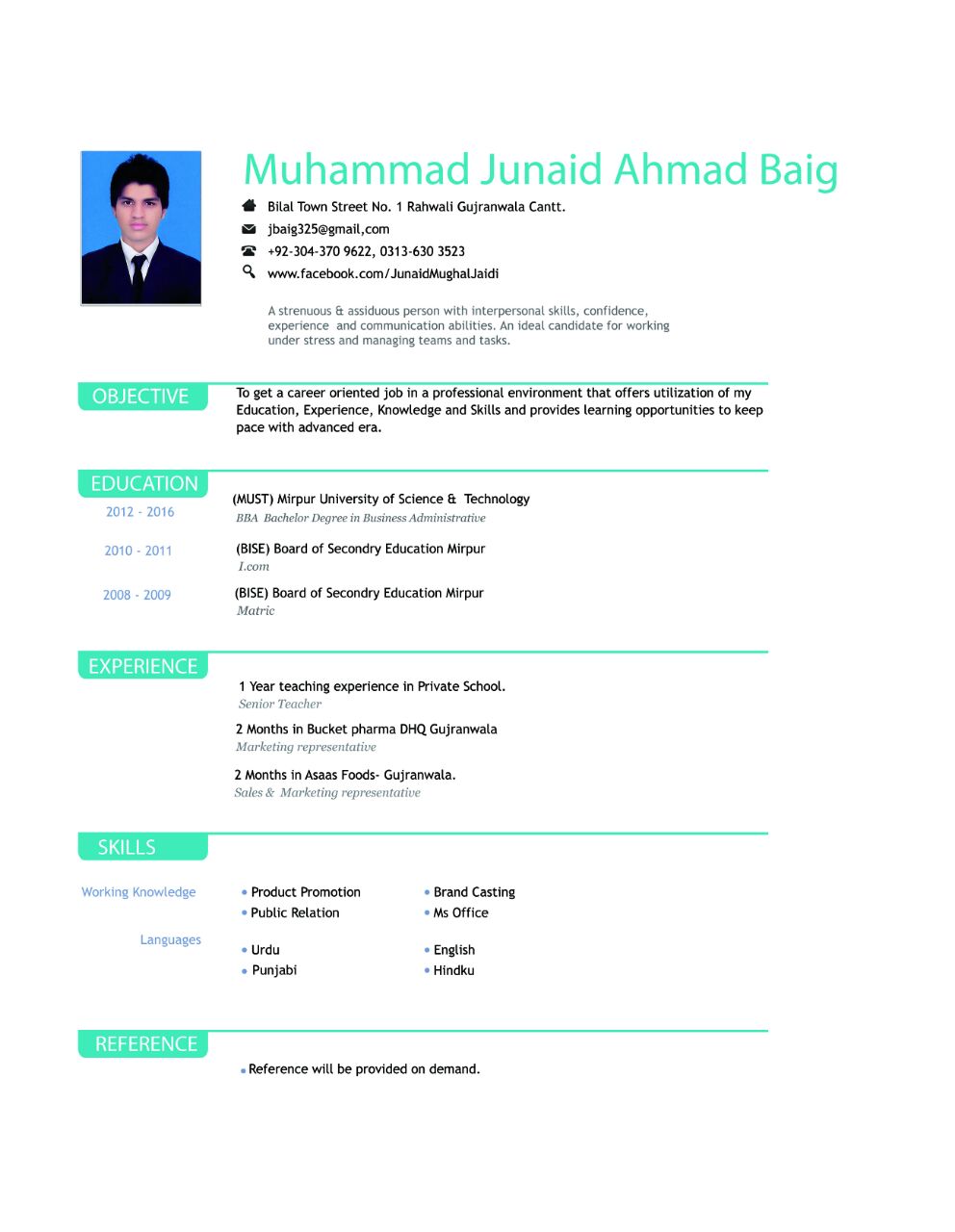 Muhammad Junaid Ahme Baig Profile