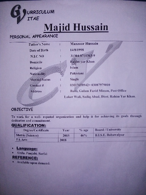Majid Hussain Profile Majid Hussain Profile