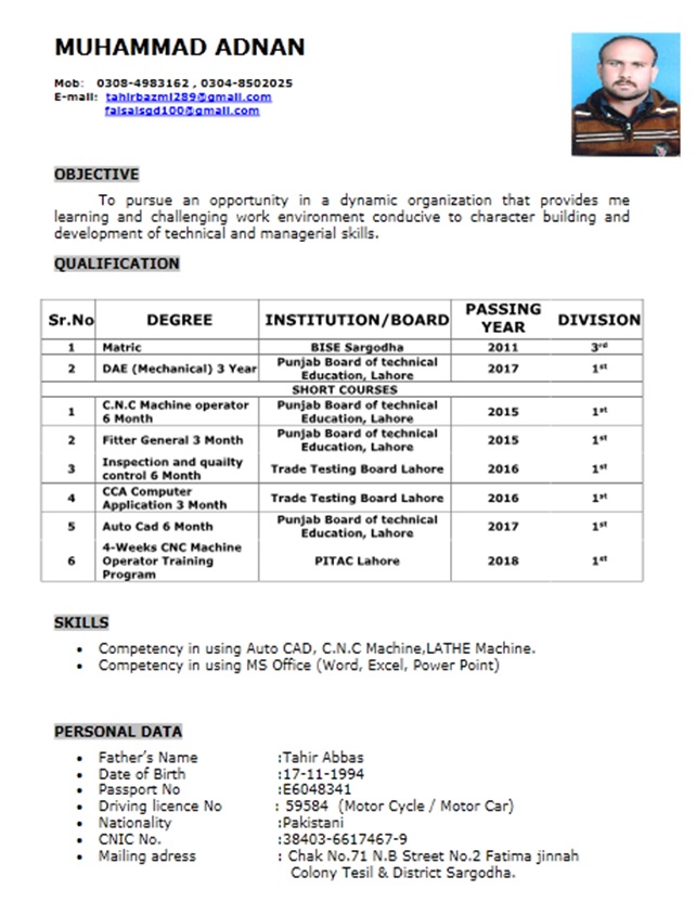 MUHAMMAD ADNAN Engineering, AutoCAD, CAD/CAM