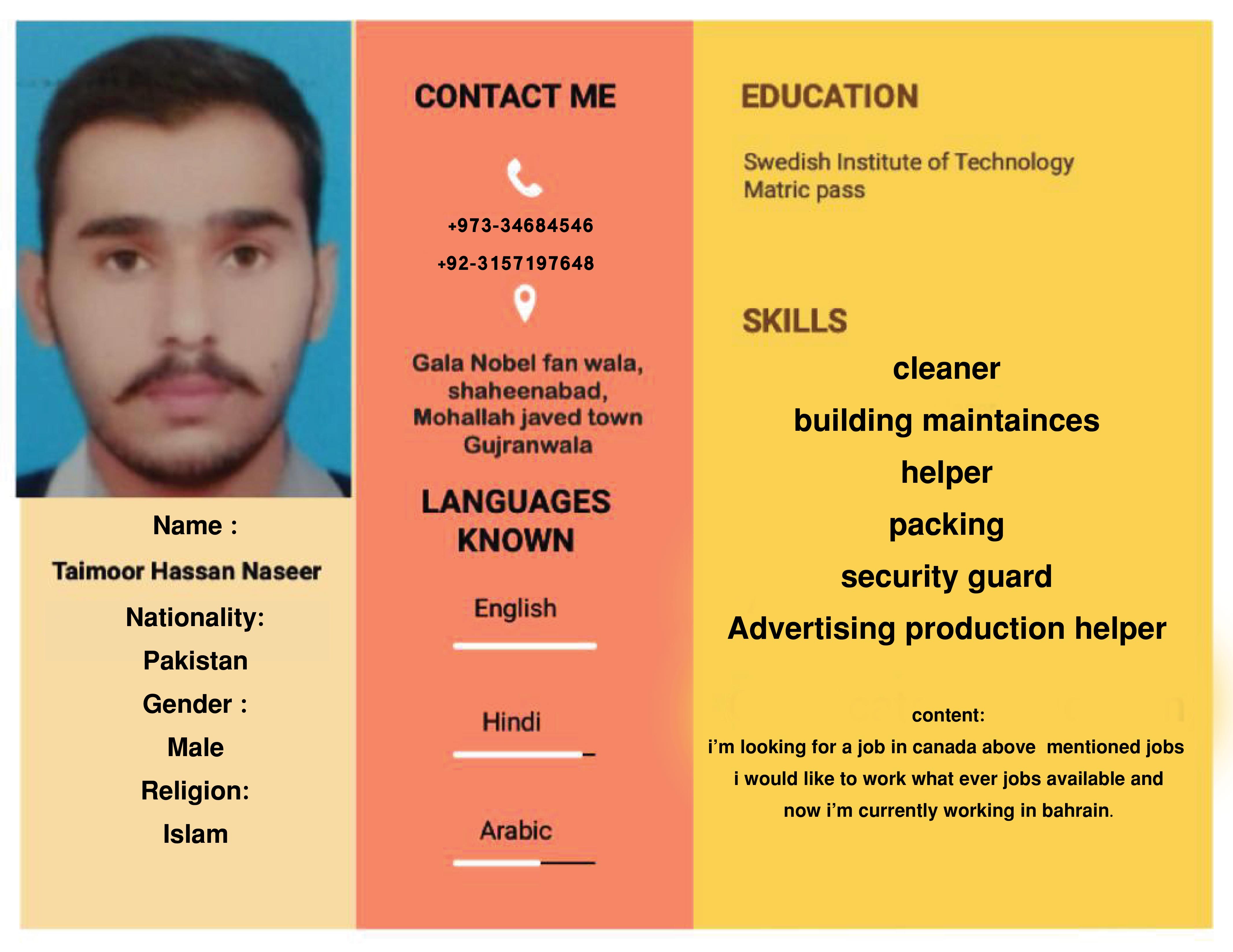Taimoor Hassan Profile