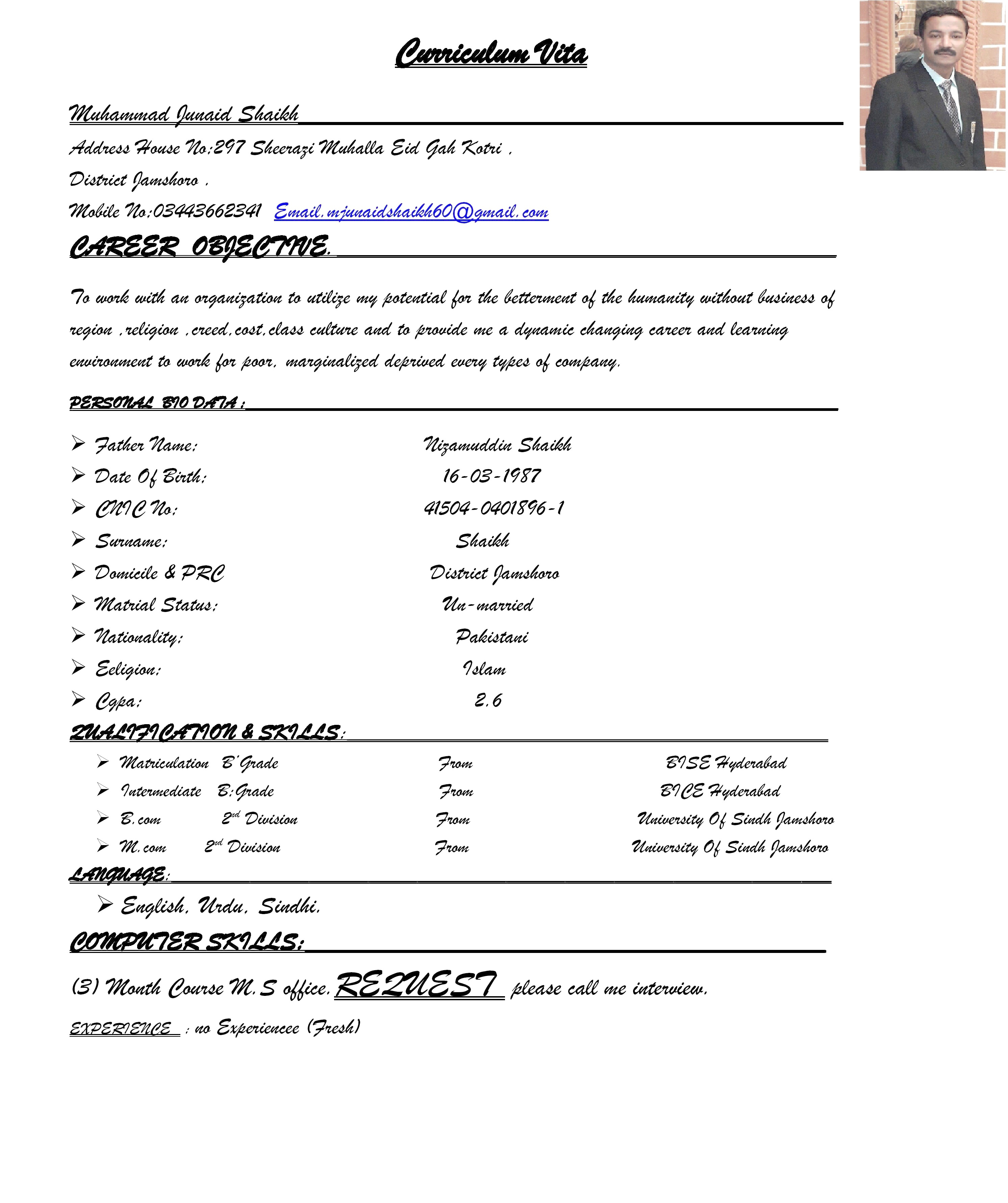 Junaid Shaikh Profile