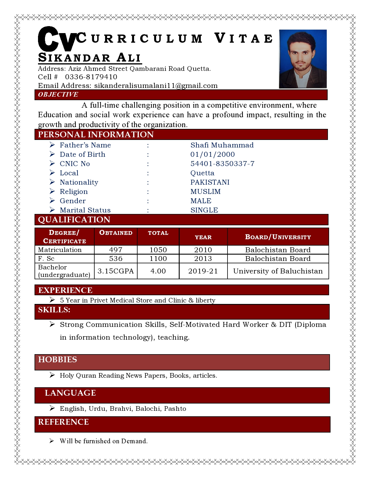 Sikandar Ali Profile