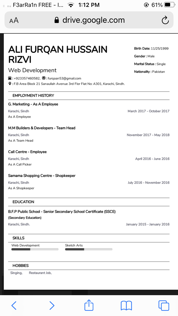 Syed Ali Furqan Hussain Rizvi 