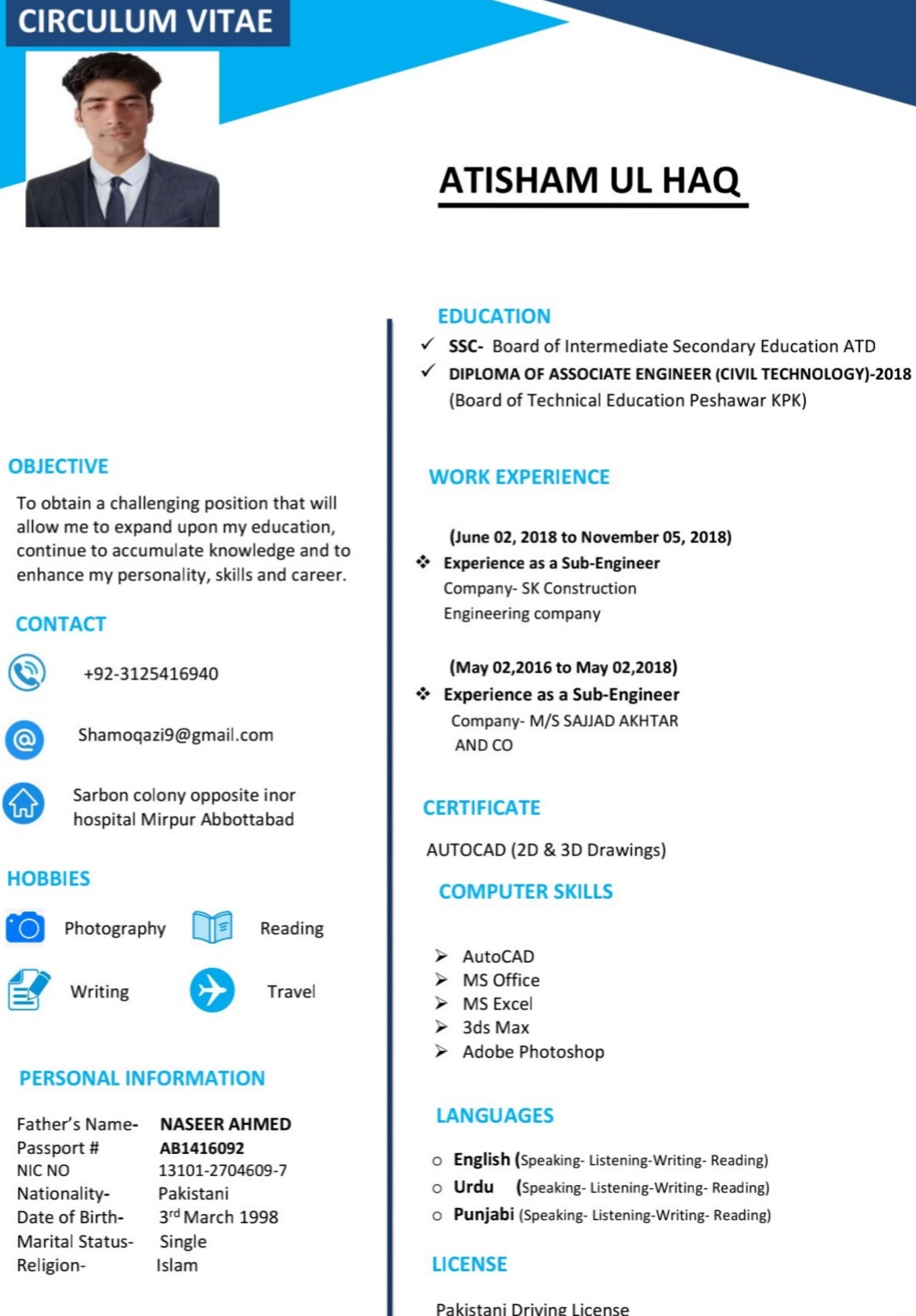 Atisham Ul Haq Profile Atisham Ul Haq Profile