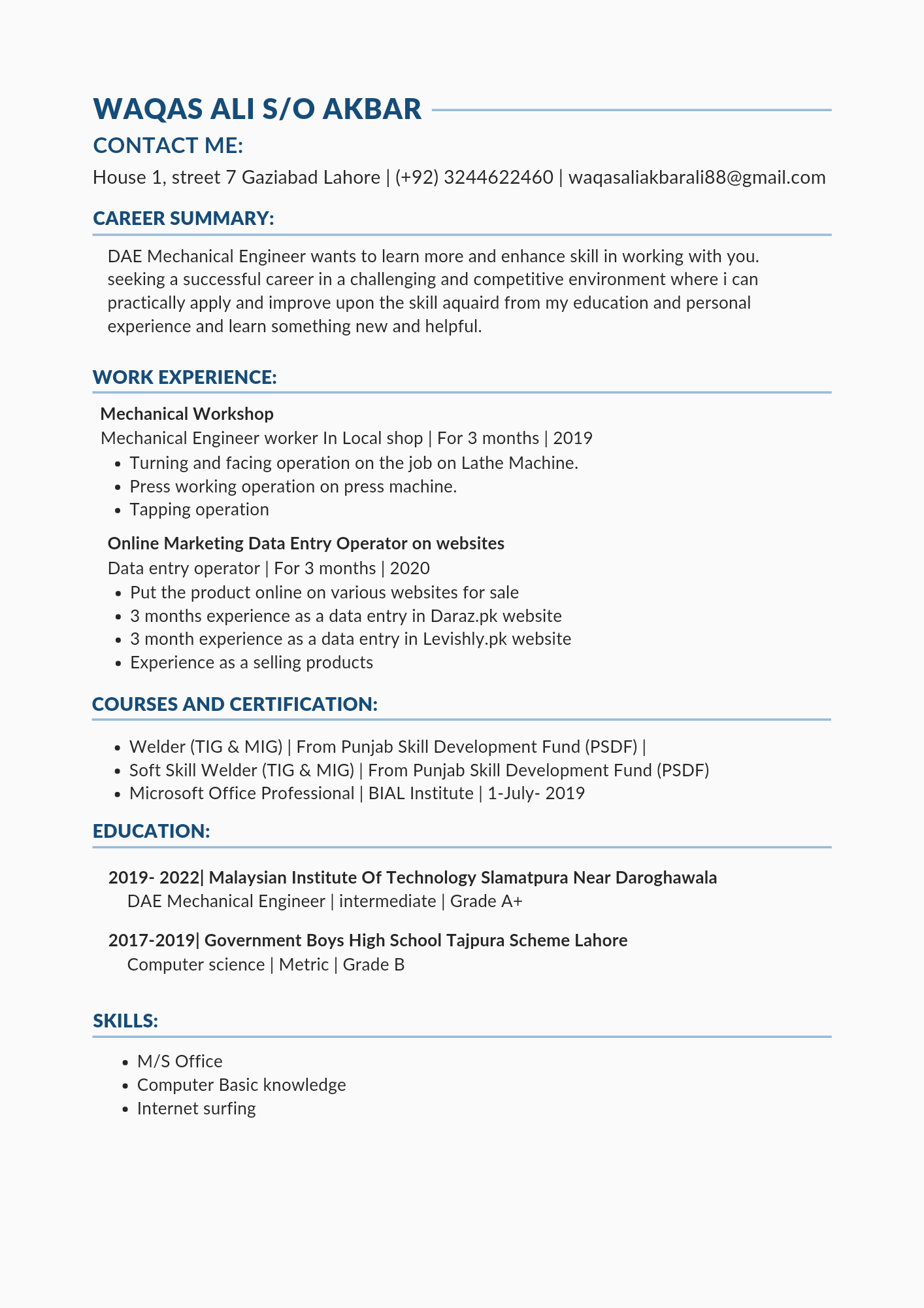 Waqas Ali Akbar Ali MS Office, Logo Design, Photo Editing, Video Editing