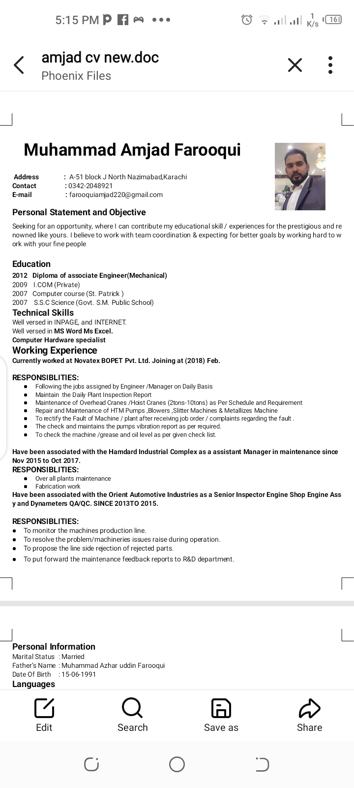 Amjad Farooqui English Typing, Driving, Cooking, MS Office, Flash, JDF, Music, Print, Sticker Design, Sound Design