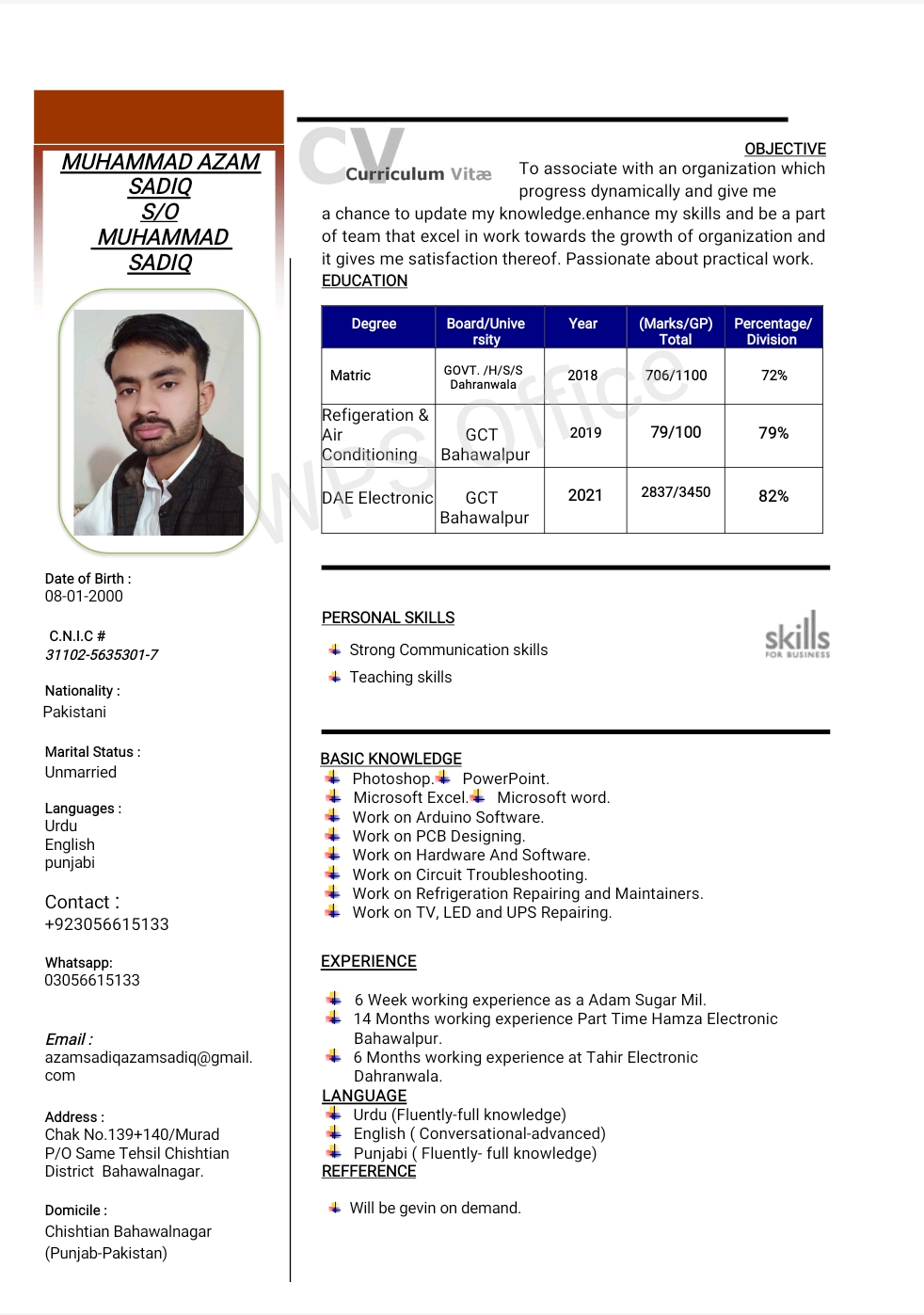 Azam Sadiq Profile