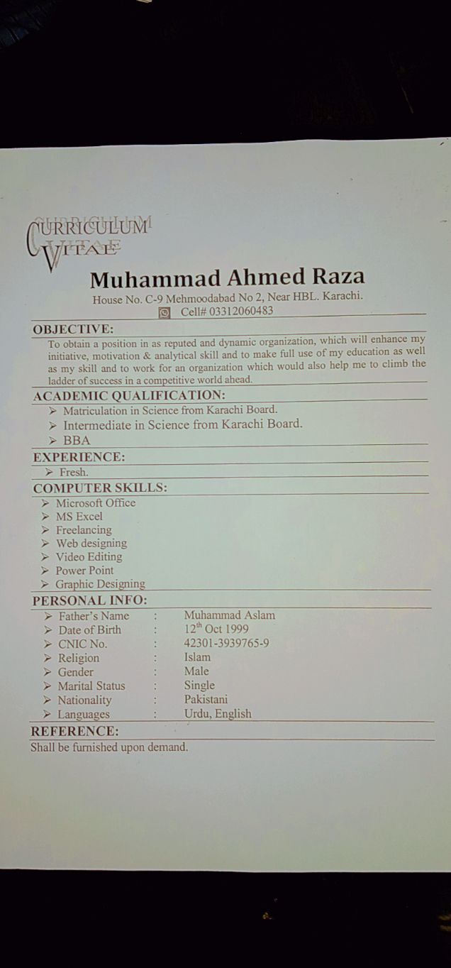 Muhammad Ahmed Raza Profile Muhammad Ahmed Raza Profile