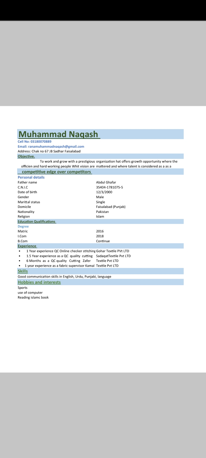 Muhammad Naqash MS Office