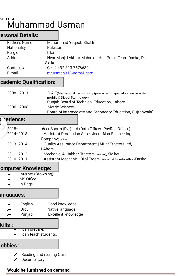 Muhammad Usman YouTube Video Editing, Accounting, Audit, Business Plans, Compliance, ERP, Human Resources, Legal Research, Research And Development, Shared Services