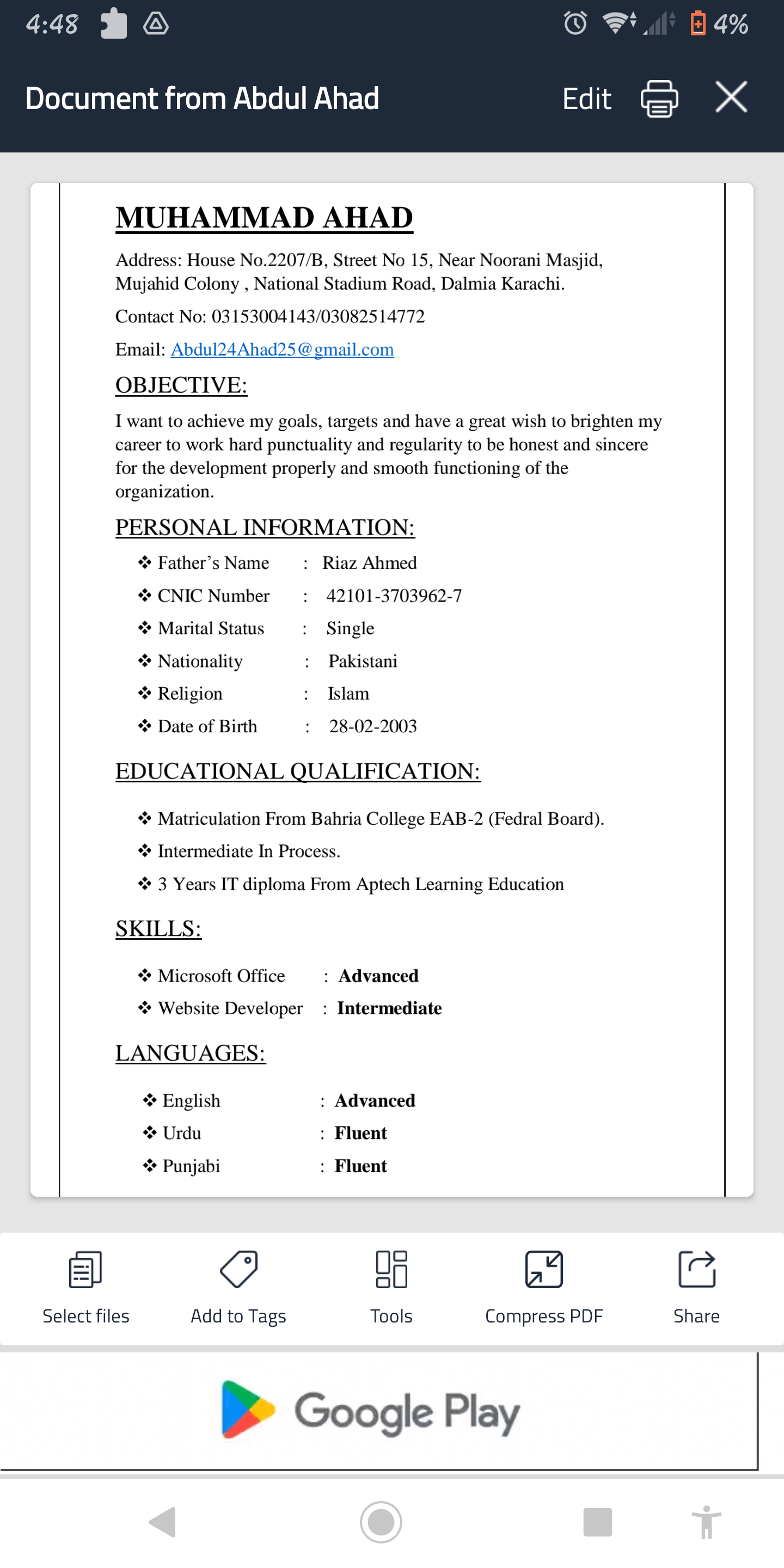 Abdul Ahad MS Office, CSS, Graphic Design, Format & Layout