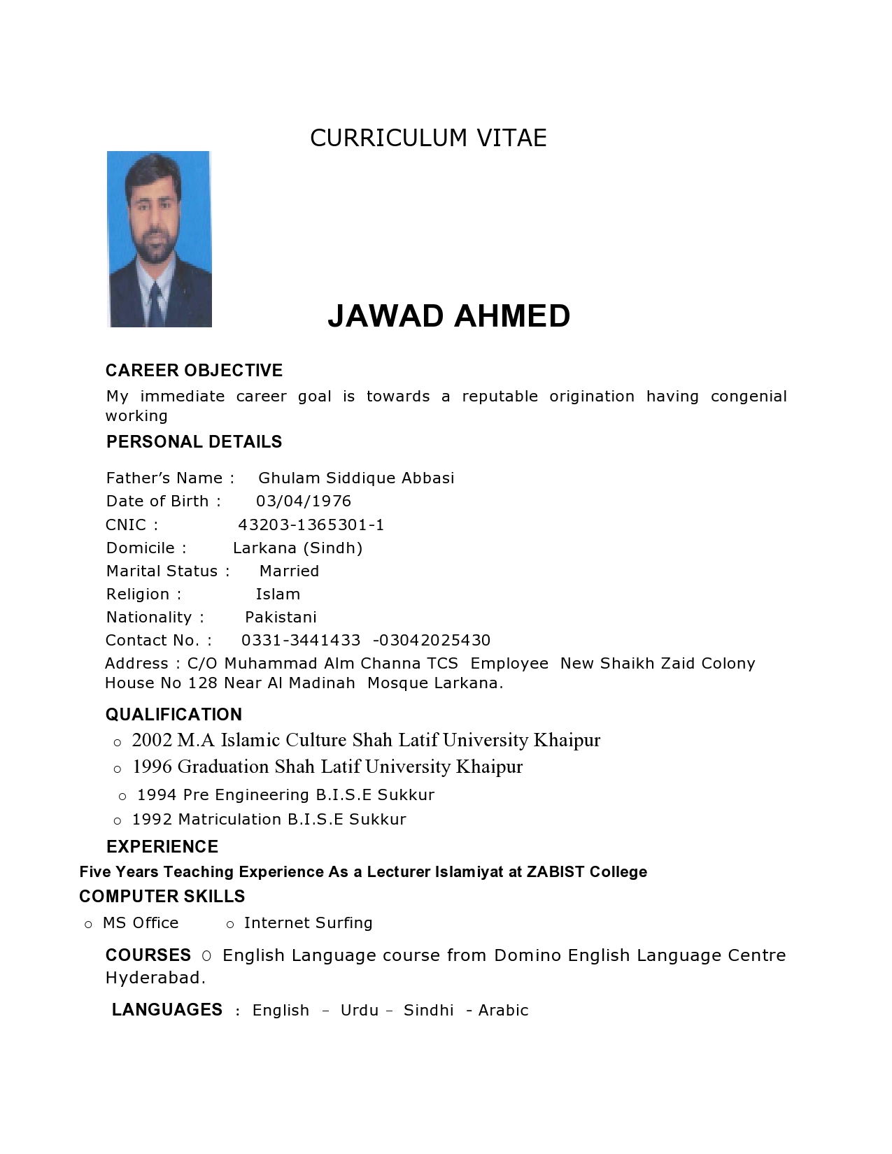 Jawad Abbasi Profile