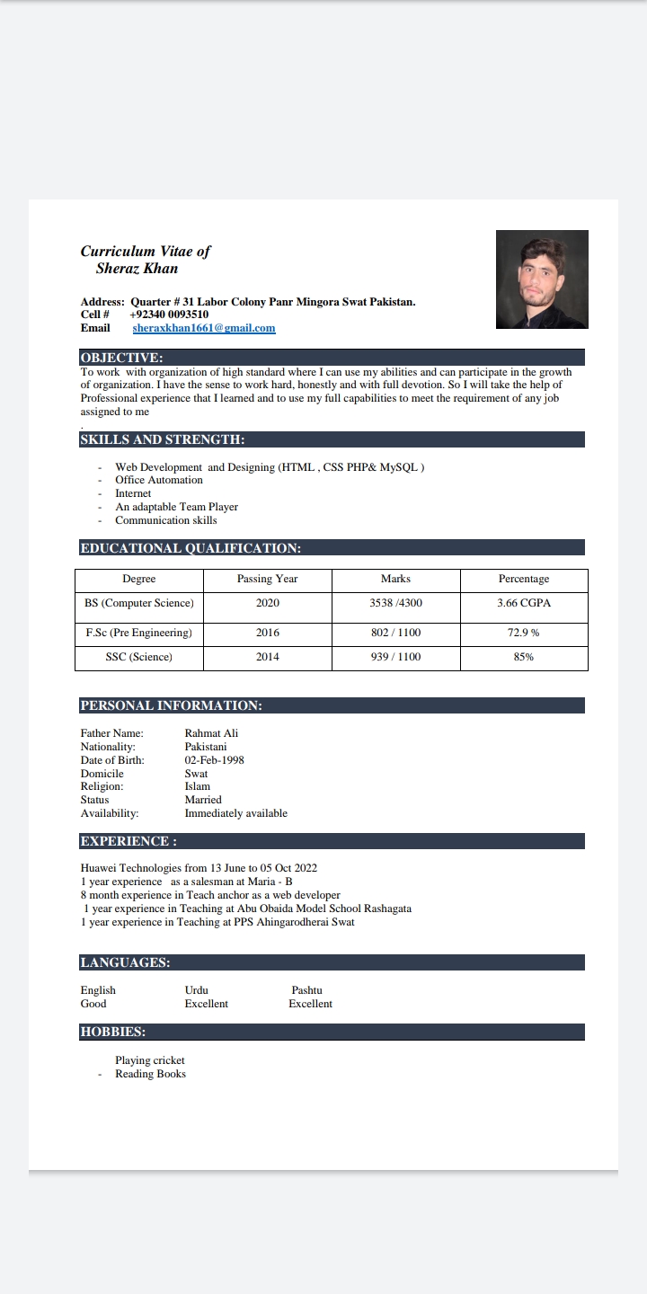 Sheraz Khan Profile Sheraz Khan Profile