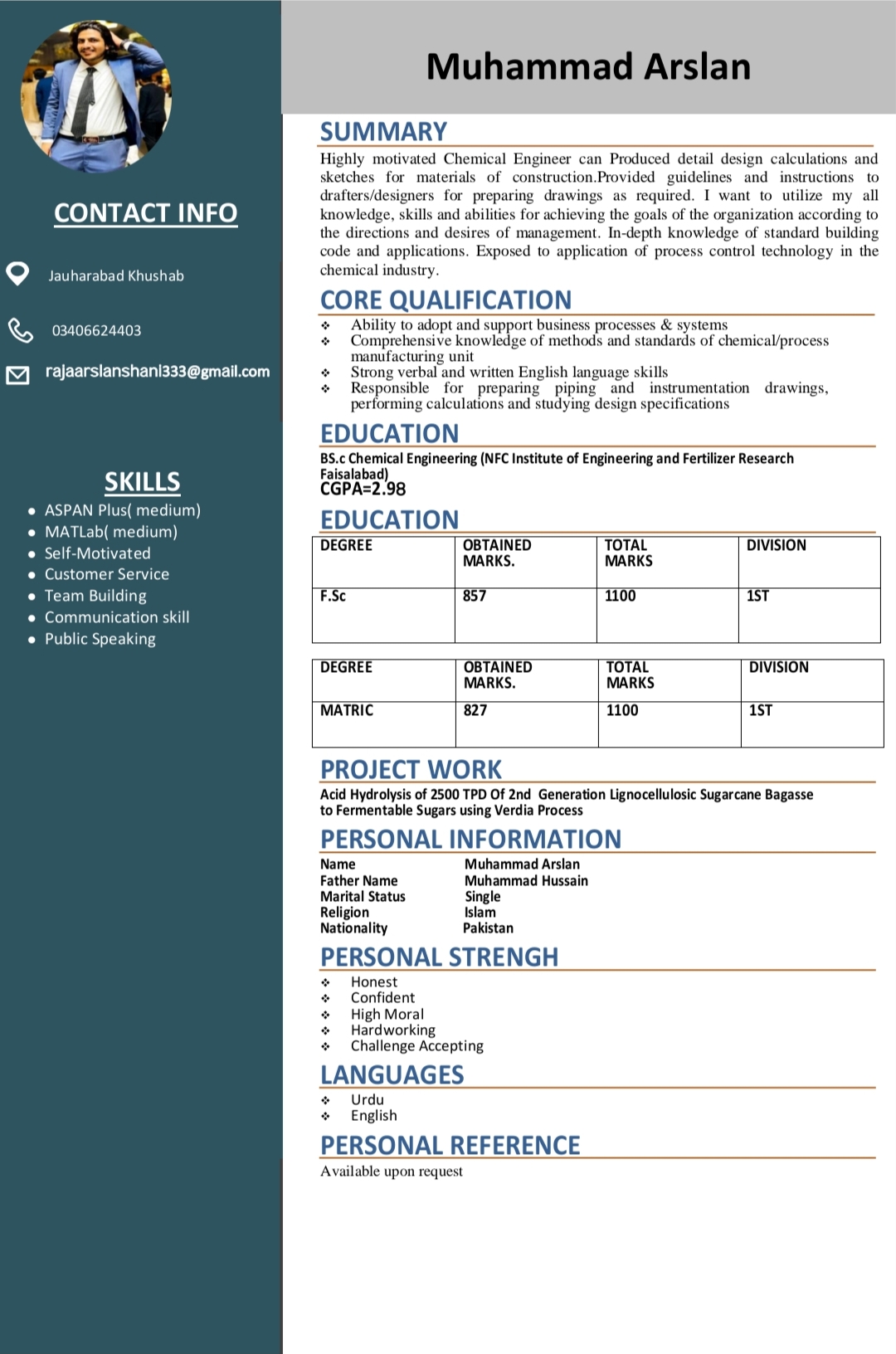 Muhammad Arslan Profile Muhammad Arslan Profile