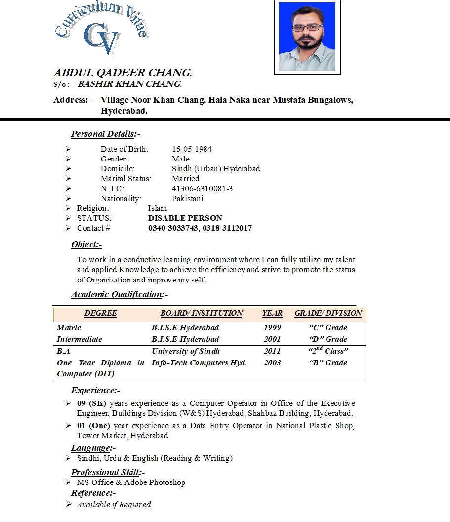 Abdul Qadeer English Typing, MS Office