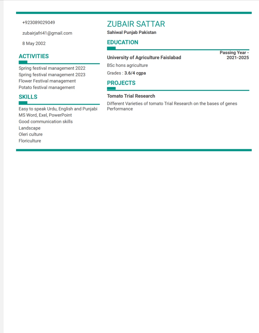 Zubair Sattar Profile