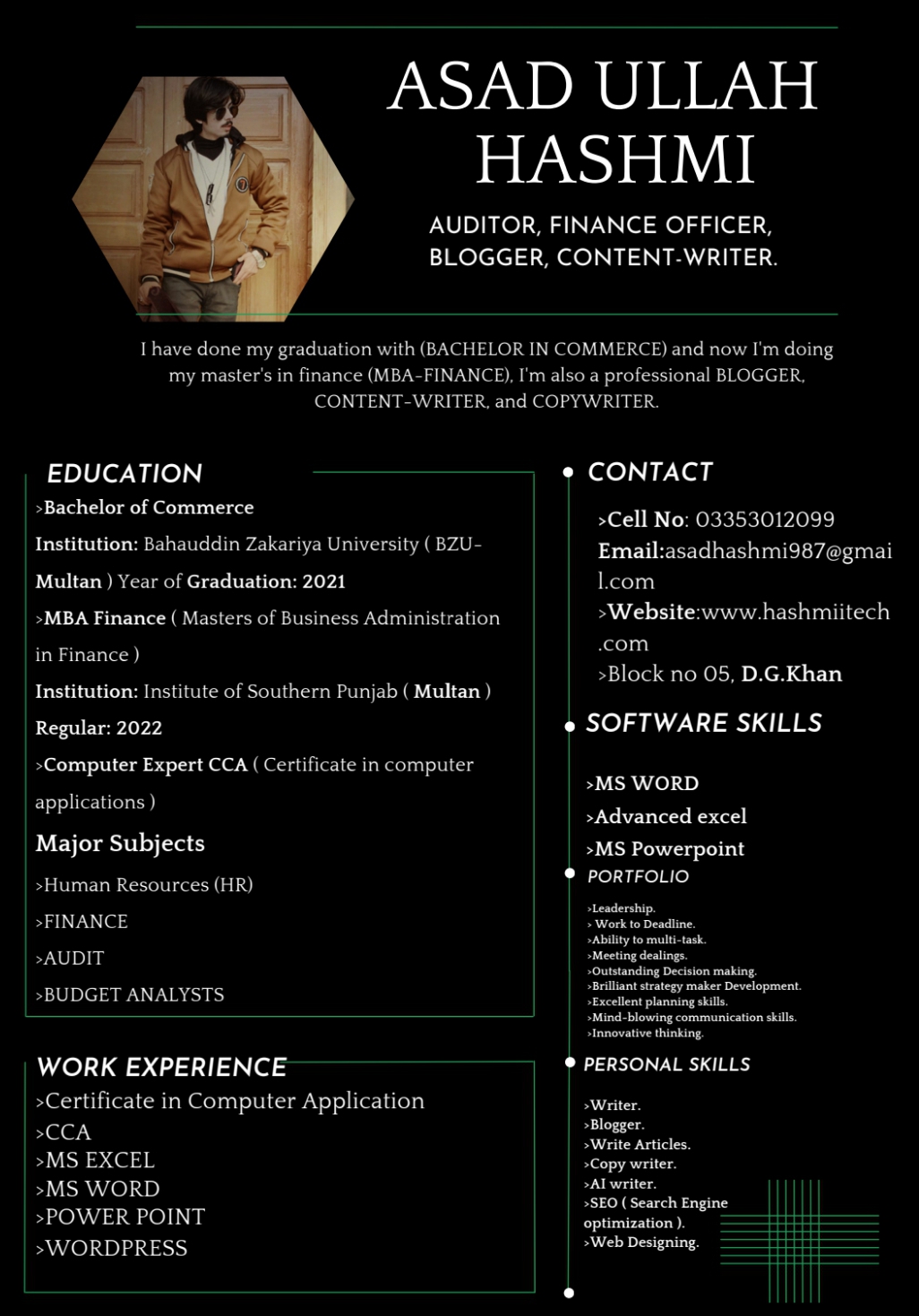 Asad Ullah Hashmi Profile Asad Ullah Hashmi Profile