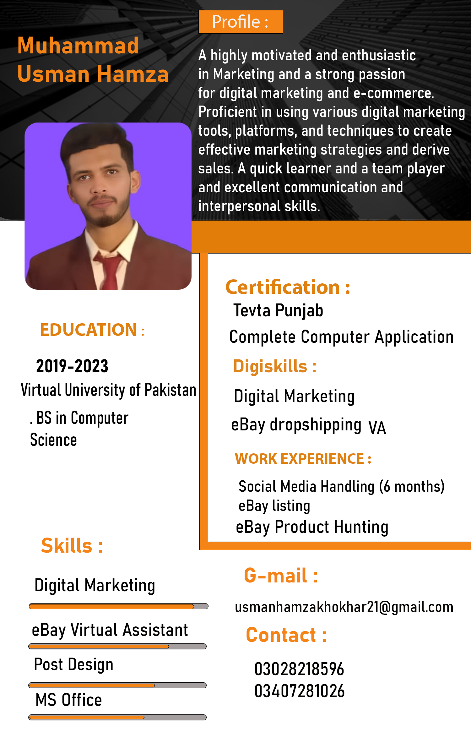 Muhammad Usman Hamza Profile Muhammad Usman Hamza Profile