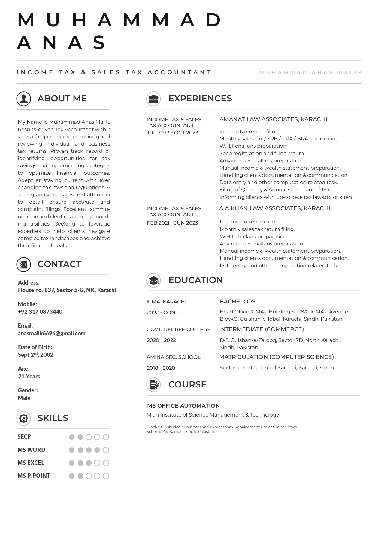 Muhammad Anas Profile Muhammad Anas Profile