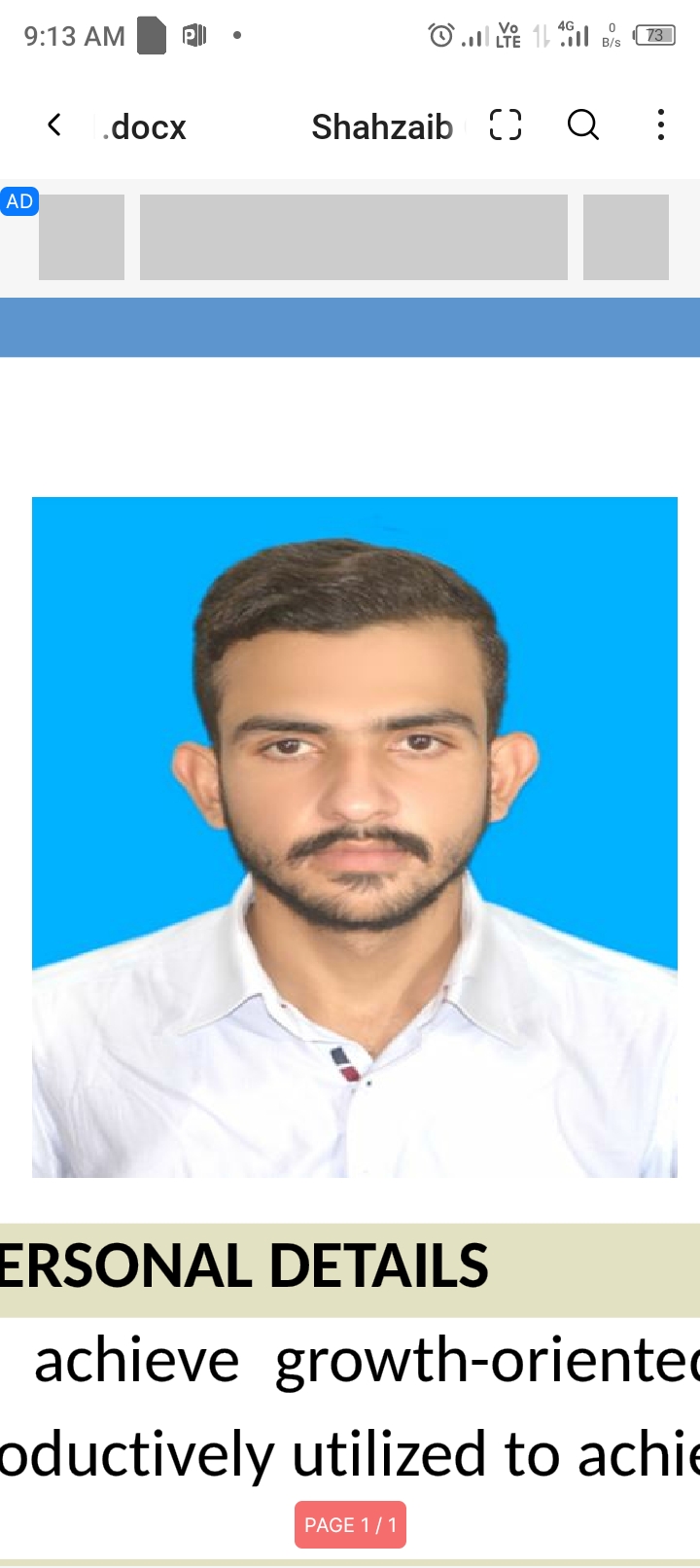 Shahzaib Qureshi Psychology, Security, English Typing, Shorthand, MS Office, Urdu Typing