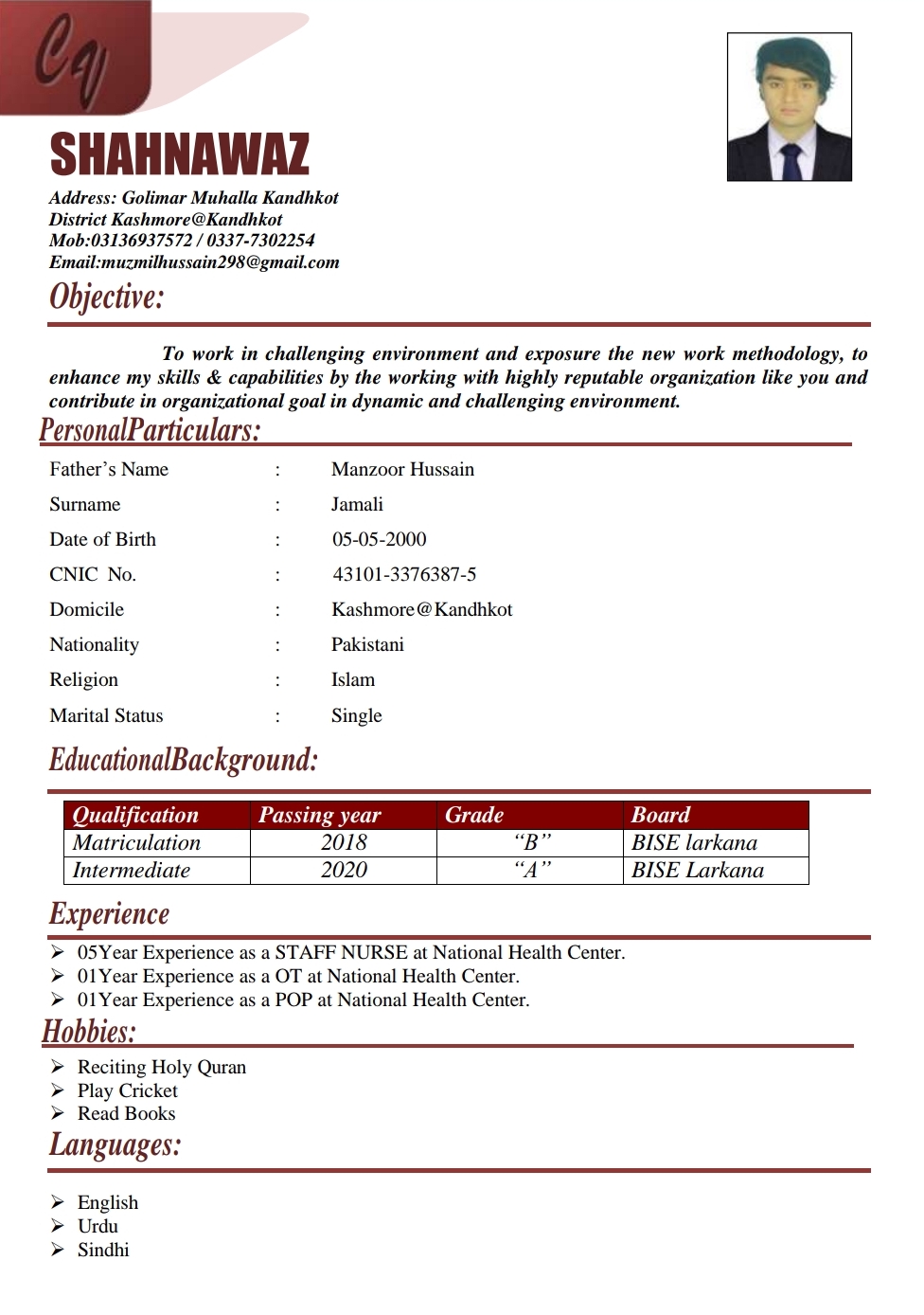 ShahNawaz Jamali Profile ShahNawaz Jamali Profile