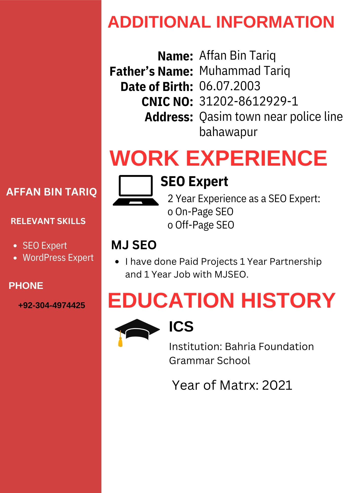 Affan Tariq Profile