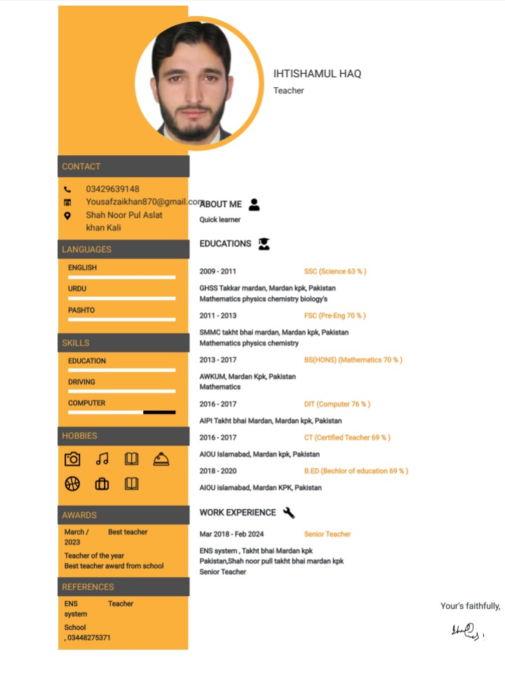 Ihtishamul Haq Profile