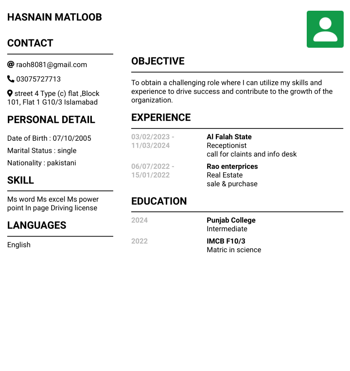 Hasnain Matloob Profile Hasnain Matloob Profile