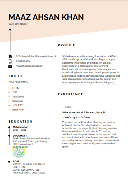 Maaz Ahsan Khan Profile