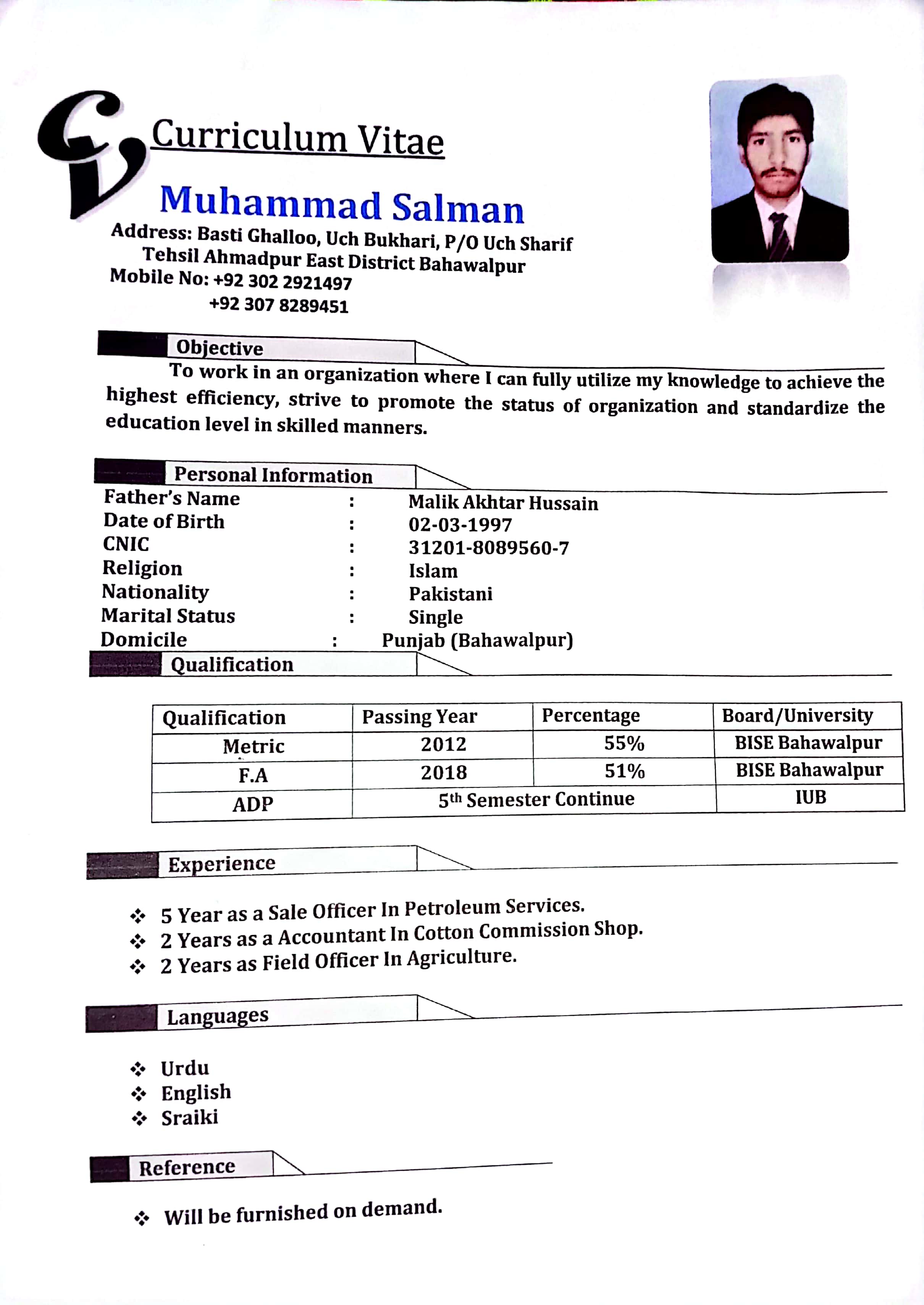 Muhammad Salman Profile Muhammad Salman Profile
