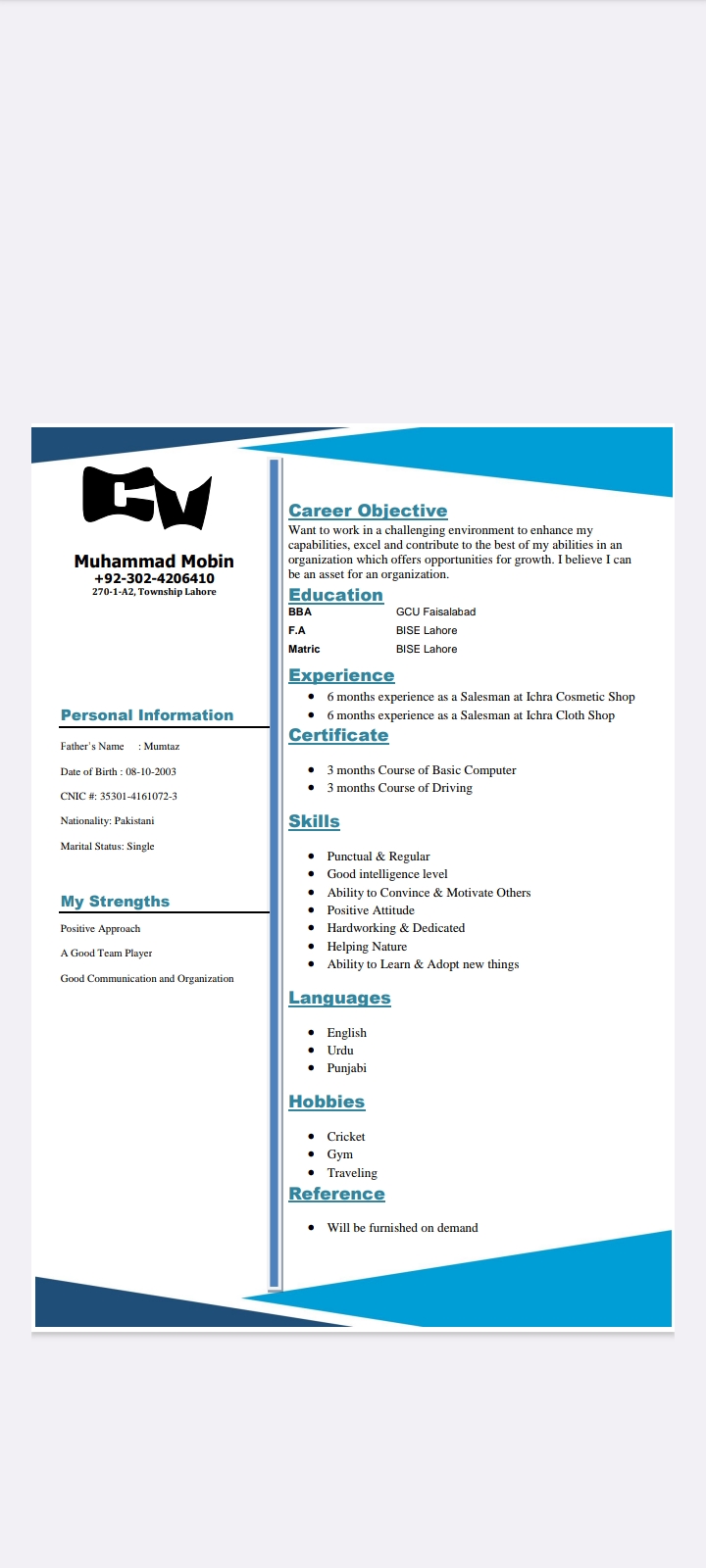 Muhammad Mobin Profile