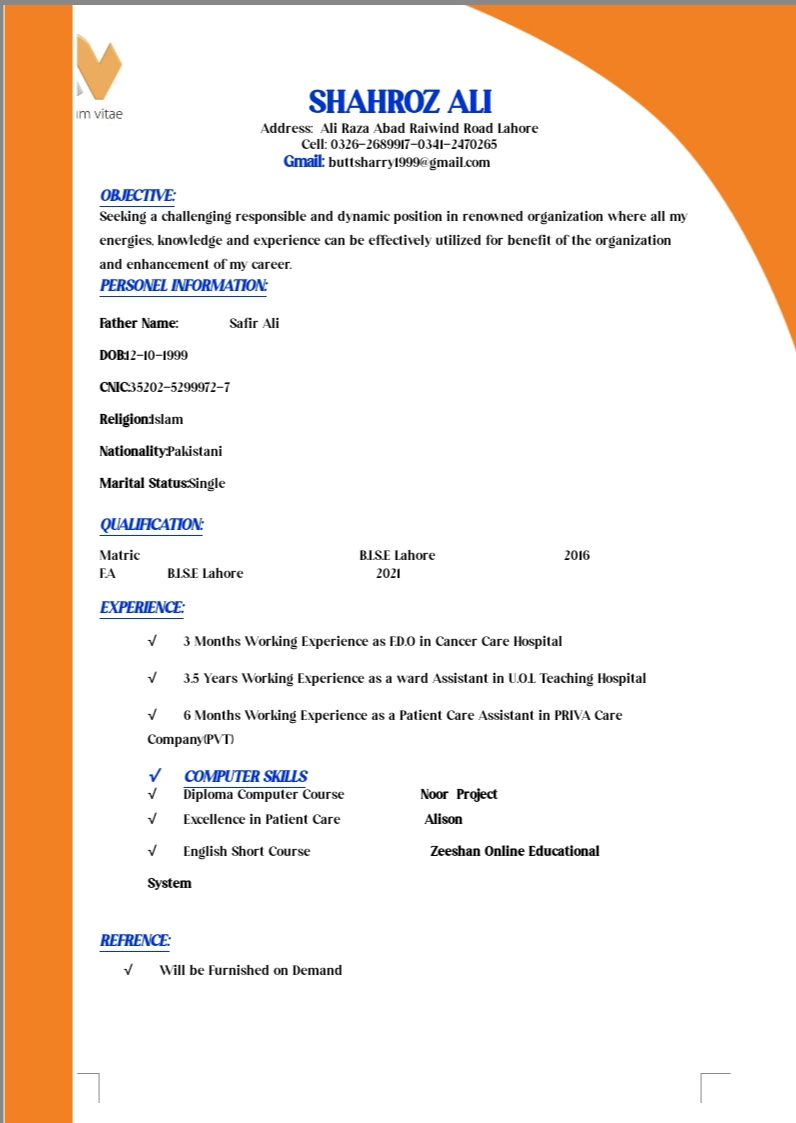 Shahroz Ali Profile Shahroz Ali Profile