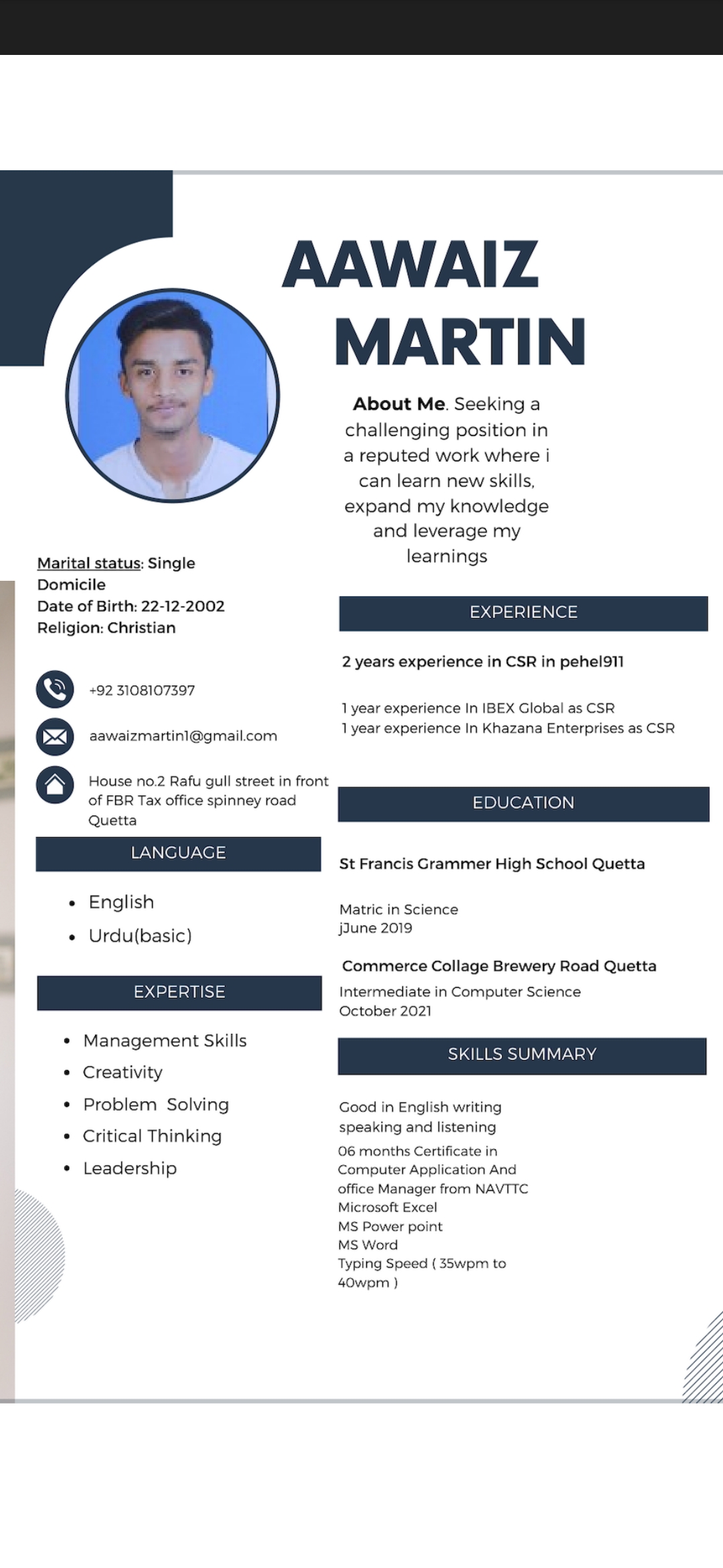 Aawaiz Martin Customer Support, Call Center