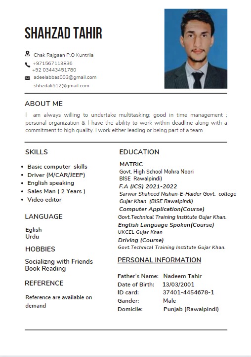 Shahzad Tahir Profile